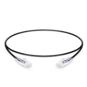 1ft (0.3m) Cat6 Snagless Unshielded (UTP) PVC CM Slim Ethernet Network Patch Cable, Black Price in Dubai UAE
