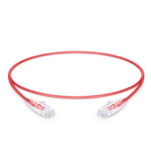1ft (0.3m) Cat6 Snagless Unshielded (UTP) PVC CM Slim Ethernet Network Patch Cable, Red Price in Dubai UAE