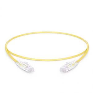 1ft (0.3m) Cat6 Snagless Unshielded (UTP) PVC CM Slim Ethernet Network Patch Cable, Yellow Price in Dubai UAE