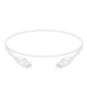 1ft (0.3m) Cat6 Snagless Unshielded (UTP) PVC CM Slim Ethernet Network Patch Cable, White Price in Dubai UAE