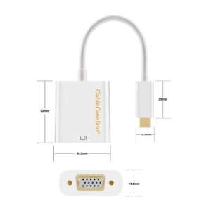 CableCreation USB-C to VGA Adapter,ABS Shell+White, # CD0003 Price in Dubai UAE