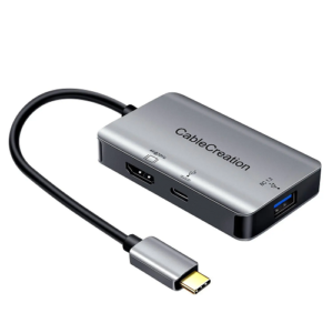 CableCreation USB 3.1 Type C to HDMI 4K Adapter with 100W Power Charging+ USB 3.0 3-in-1 Thunderbolt 3 Aluminum Hub,#CD0572 Price in Dubai UAE