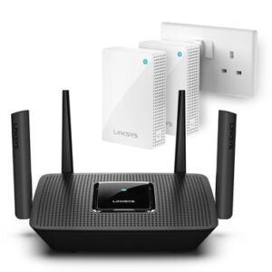 Linksys MR8300 Tri-Band Mesh WiFi Router & 2 Velop Plug-In Nodes - Bundle Price in Dubai UAE