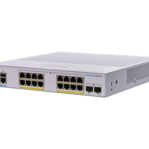 Cisco Business 350-16FP-2G switch, 16 10/100/1000 PoE+ ports with 240W power budget, 2 Gigabit SFP