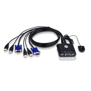 Aten CS22U 2-Port USB Cable KVM Switch with Remote Port Selector – Black | CS22U Price in Dubai UAE