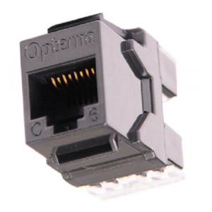 Opterna SCSJAC6AUTPBK 180° Cat 6A Unshielded Keystone jack with T568A/B label, Black Price in Dubai UAE
