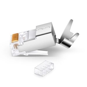 Cat7 RJ45 Modular Plug (Two-Piece Suit), Shielded (STP) Network Connector for 23AWG Twisted Pair Stranded Cable 50/Pack Price in Dubai UAE