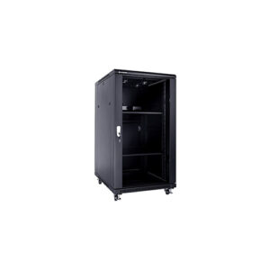 ExTell EFC2206C3G4 Network Server Cabinet With Glass Front Door 22U – 600 x 600 With 4 way fan unit Black Price in Dubai UAE