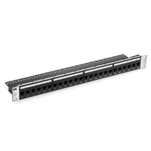 Cat6 Feed-Through Unshielded Patch Panel with Back Bar, 1U 24-Port, Compatible with Cat5e, Cat6, Cat6a, Loaded with Keystones Price in Dubai UAE