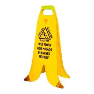 Wet Floor A Board Banana Caution Wet Floor, Spanish and France writing