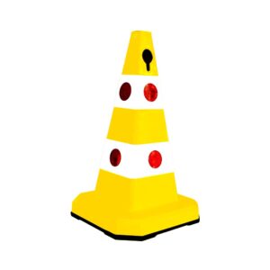 Unbreakable Safety Traffic Cone 620 MM with Cat-Eyes Lenses