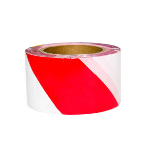 100 Meter Non-Adhesive Safety Warning Tape - Red and White | 3 Inches Highly Visible Hazard Tape