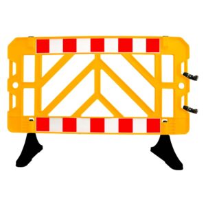1.5M Plastic Safety Barrier - Yellow | 1.5 Meter Crowd Control Barricade for Road and Pedestrian Safety