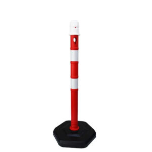 Portable 63X1000MM Warning Post Red with PPC Weighted Base