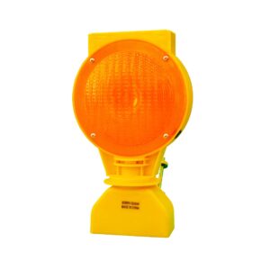 Bi- Directional Warning Solar LED Flasher Light - Orange | Solar Powered PC Lens & PPC Cover Light