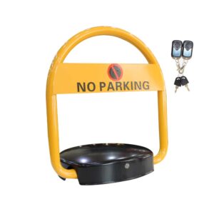 No Parking Lock Battery Powered Barrier - Yellow for Security