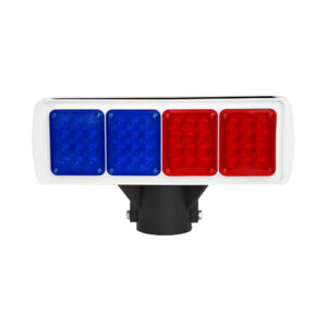 Solar Powered LED Strobe Light Red & Blue | 64 Ultra LEDs with Day & Night Sensor