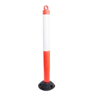Traffic Safety Plastic Spring Post Barrier with Demountable Base - Red