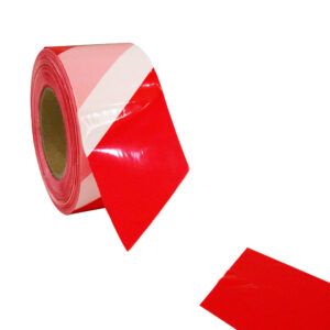 500 Meter Non-Adhesive Safety Warning Tape - Red and White | Highly Visible Hazard Tape