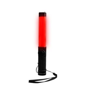 Traffic Safety LED Wand Baton Red | Portable Battery Operated LED Baton