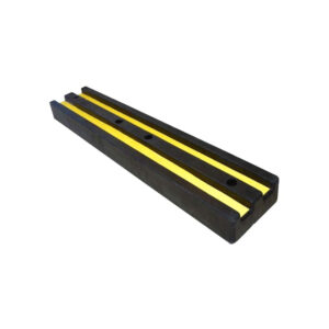 100CM Heavy Duty Rubber Wall Guard Black with Yellow Strips