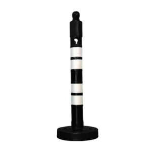 120 CM Delineator Post - Black with Sand Filled Weighted Base