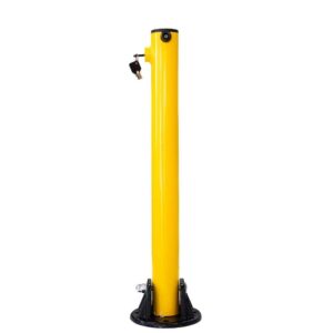 67CM Manual Metal Parking Lock Post with Heavy Duty Base - Yellow