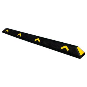 PVC Heavy Duty Parking Wheel Stopper 183CM Black with Yellow Reflector