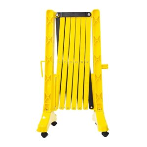 Plastic Expandable Barricade Yellow - 350CM for Pedestrian Safety | Foldable Design with Four Wheels