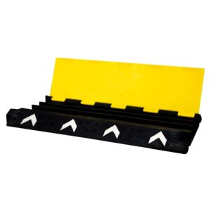 Cable Protector 3 Channel - PVC | Floor Cable Cover Ramp with Reflector