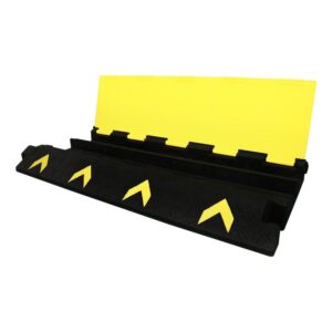 Floor Cable Cover 2 Channel | PVC Cable Floor Protector Ramp with Reflector