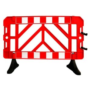 4.9ft Plastic Safety Barrier - Red | 1.5 Meter Crowd Control Barricade for Road and Pedestrian Safety