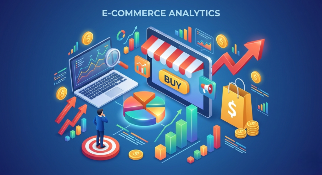 E-commerce Analytics dashboard showing customer data and performance metrics