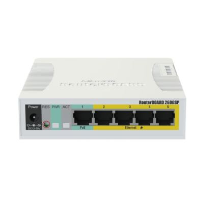 MikroTik RB260GSP - CSS106-1G-4P-1S Ethernet Switch