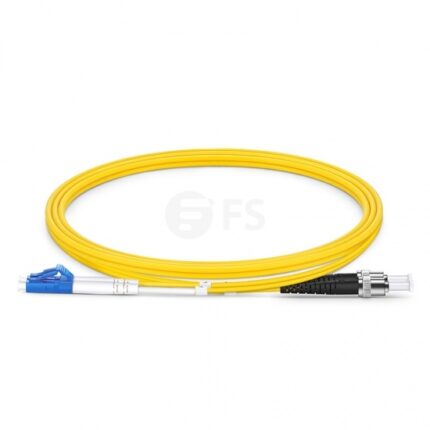 1m (3ft) LC UPC to ST UPC Duplex OS2 Single Mode PVC (OFNR) 2.0mm Fiber Optic Patch Cable #40398