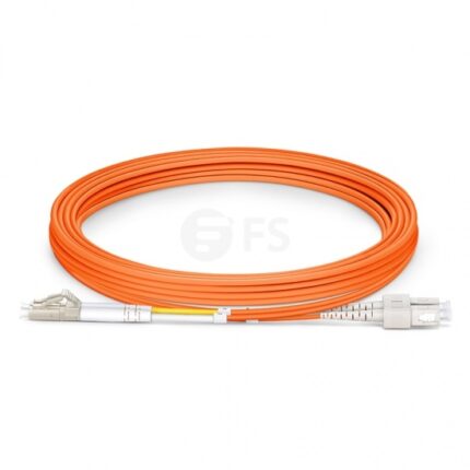 3m (10ft) LC UPC to SC UPC Duplex 3.0mm PVC (OFNR) OM2 Multimode Fiber Optic Patch Cable #68864
