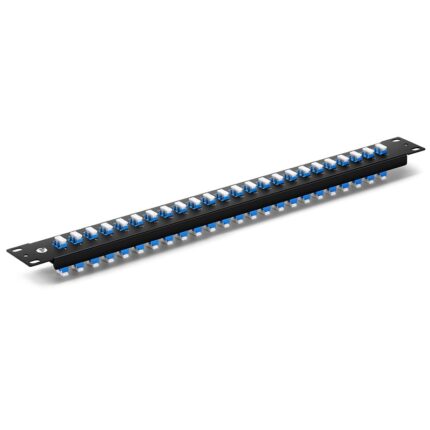 FHU 1U 19'' Fiber Adapter Panel, 48 Fibers OS2 Single Mode, 24 x LC UPC Duplex (Blue) Adapter, Ceramic Sleeve