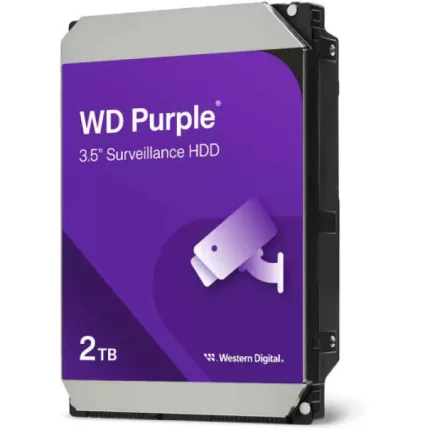 WD 2TB Purple WD20PURZ SATA Surveillance Hard Drive, Up to 175MB/s Transfer Rate, 3.5" From Factor, 256MB Cache Size