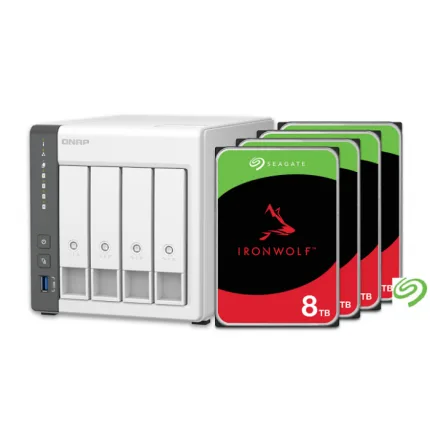 QNAP TS-433-4G-US with 4 x 8TB Seagate IronWolf Drives