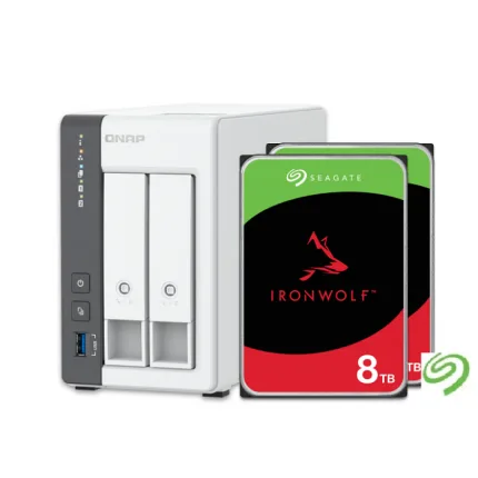 QNAP TS-216G-US with 2 x 8TB Seagate IronWolf Drives