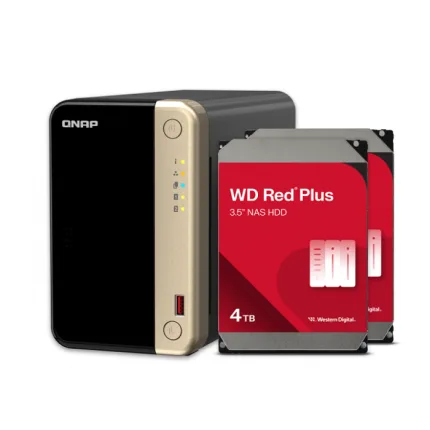 QNAP TS-264-8G-US with 2 x 4TB Western Digital Red Plus Drives