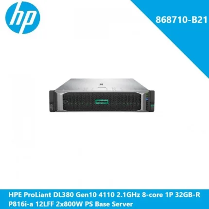 HPE ProLiant DL380 Gen10 4110 2.1GHz 8-core 1P 32GB-R P816i-a 12LFF 2x800W PS Base Server
