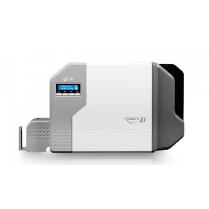 IDP SMART-81D Double-Sided Secure Retransfer ID Card Printer, Print-Ready in Sec, 300 DPI Over-the-Edge Printing, 200 Card Input, 100-Card Output Bin, Works with CR-80, Dust Filter