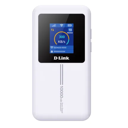 D-Link DWR-940M 4G Cat4 Wi-Fi 6 Mobile Hotspot, 10000mAh Mobile Router with color LCD display support LTE Band WithOut Power Adapter